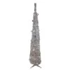 6' Pre-Lit Silver Pre-Decorated Pop-Up Artificial Christmas Tree
