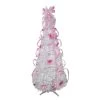 6' Pre-Lit White And Pink Pre-Decorated Pop-Up Artificial Christmas Tree