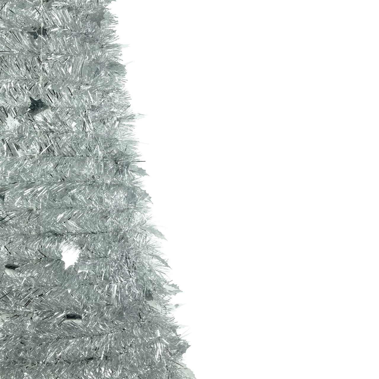 4' Silver Tinsel Pop-Up Artificial Christmas Tree, Unlit 6 4' Silver Tinsel Pop-Up Artificial Christmas Tree, Unlit - Image 4