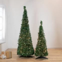 4' Pre-Lit Green Tinsel Pop-Up Artificial Christmas Tree, Clear Lights -Christmas Decoration Store northlight sm92148style 53444.1667487969