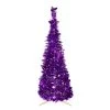 4' Pre-Lit Purple Tinsel Pop-Up Artificial Christmas Tree, Clear Lights -Christmas Decoration Store northlight sm92152 05432.1667530287