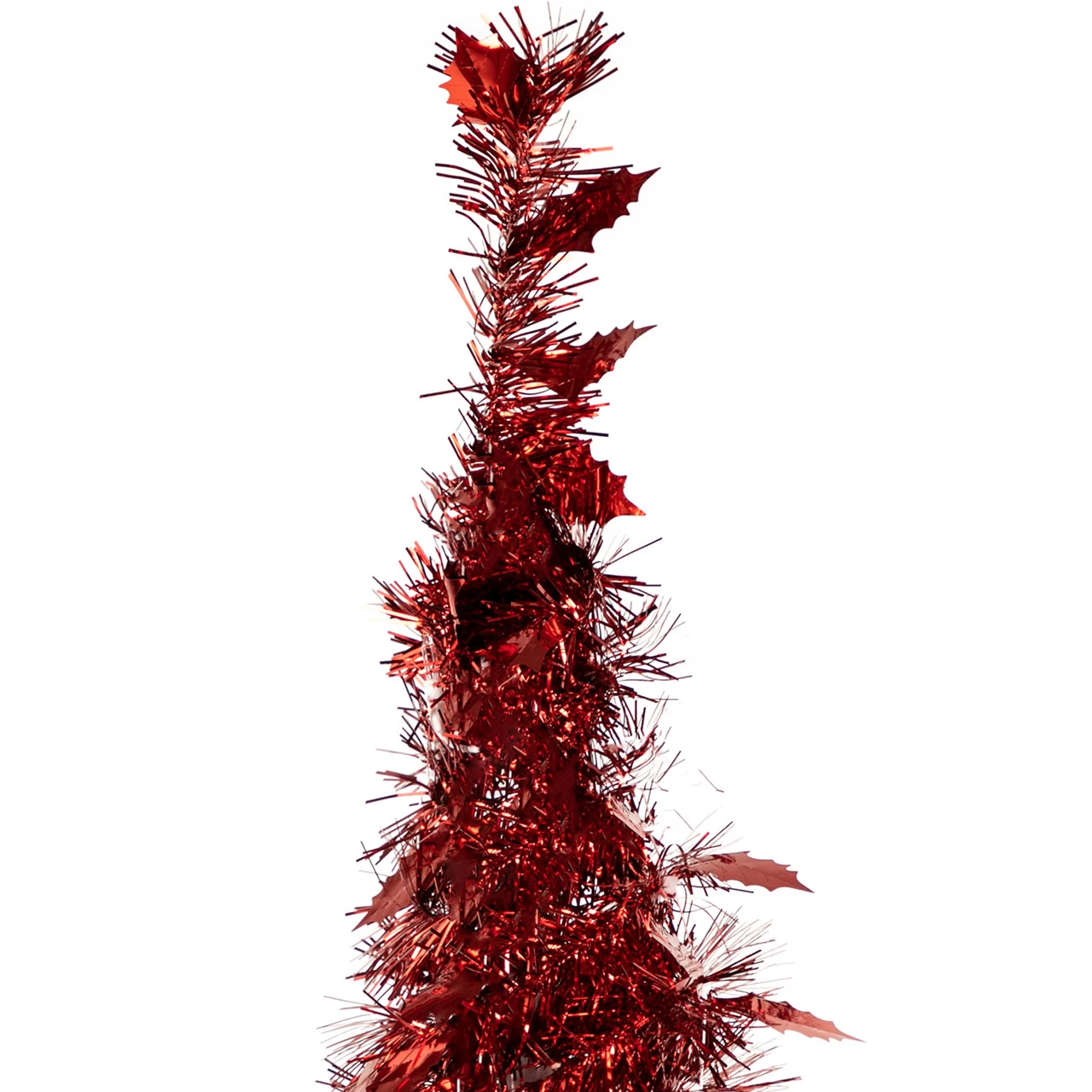 6' Red Tinsel Pop-Up Artificial Christmas Tree, Unlit 6 6' Red Tinsel Pop-Up Artificial Christmas Tree, Unlit - Image 4