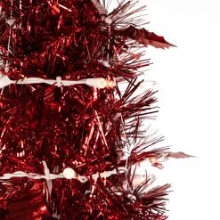 6' Pre-Lit Red Tinsel Pop-Up Artificial Christmas Tree - Clear Lights -Christmas Decoration Store northlight sm92154 2 21990.1667663013