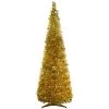 6' Pre-Lit Gold Tinsel Pop-Up Artificial Christmas Tree, Clear Lights -Christmas Decoration Store northlight sm92161 1 41749.1667530301