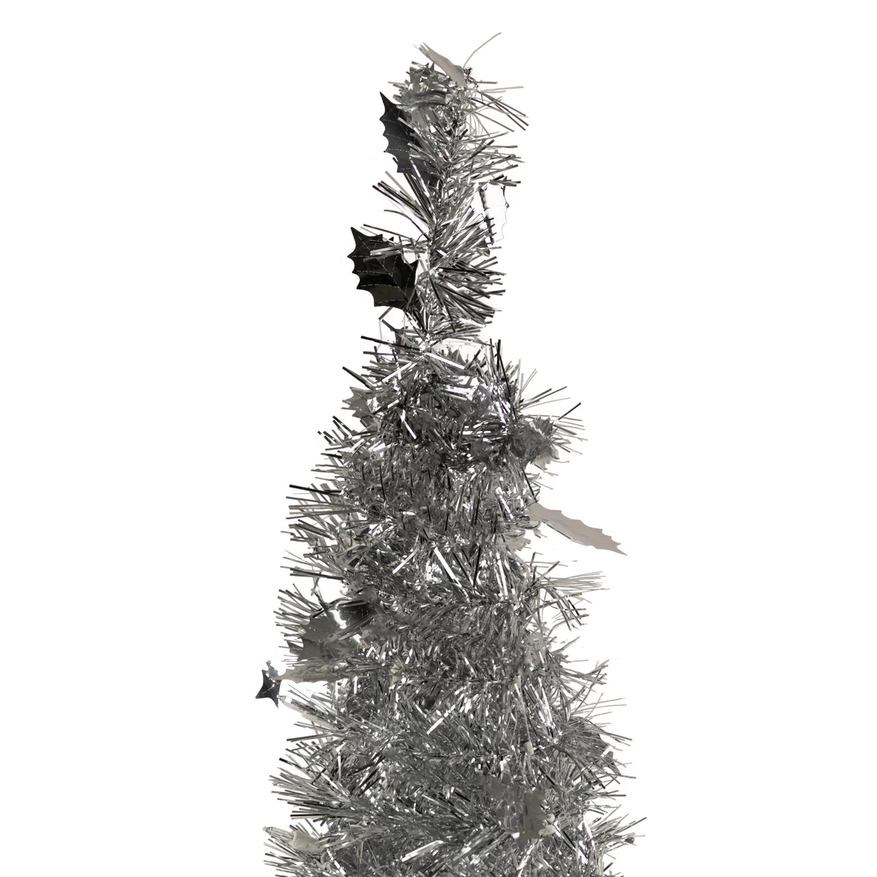 6' Silver Tinsel Pop-Up Artificial Christmas Tree, Unlit 6 6' Silver Tinsel Pop-Up Artificial Christmas Tree, Unlit - Image 4