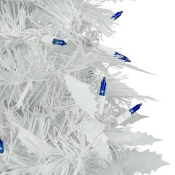 4' Pre-Lit White Tinsel Pop-Up Artificial Christmas Tree, Blue Lights -Christmas Decoration Store northlight sm92170 5 77058.1667530297