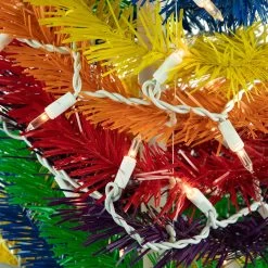 4' Pre-Lit Rainbow Tinsel Pop-Up Artificial Christmas Tree, Clear Lights -Christmas Decoration Store northlight sm92175 2 99524.1667530310