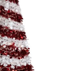 6' Pre-Lit Candy Cane Pop-Up Artificial Christmas Tree, Clear Lights -Christmas Decoration Store northlight sm92178 2updated 12886.1667531216
