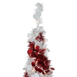 6' Pre-Lit Candy Cane Pop-Up Artificial Christmas Tree, Clear Lights -Christmas Decoration Store northlight sm92178 4 66489.1667531216