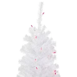4' Pre-Lit Woodbury White Pine Slim Artificial Christmas Tree, Pink Lights -Christmas Decoration Store northlight sm92880 3 updated 96489.1667530144