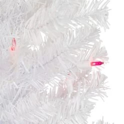 4' Pre-Lit Woodbury White Pine Slim Artificial Christmas Tree, Pink Lights -Christmas Decoration Store northlight sm92880 4 updated 87981.1667530143