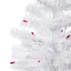 2' Pre-Lit Woodbury White Pine Slim Artificial Christmas Tree, Pink Lights -Christmas Decoration Store northlight sm92887 3 42744.1669748168