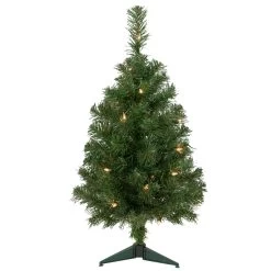 2' Pre-Lit Oakridge Noble Fir Artificial Christmas Tree, Clear Lights