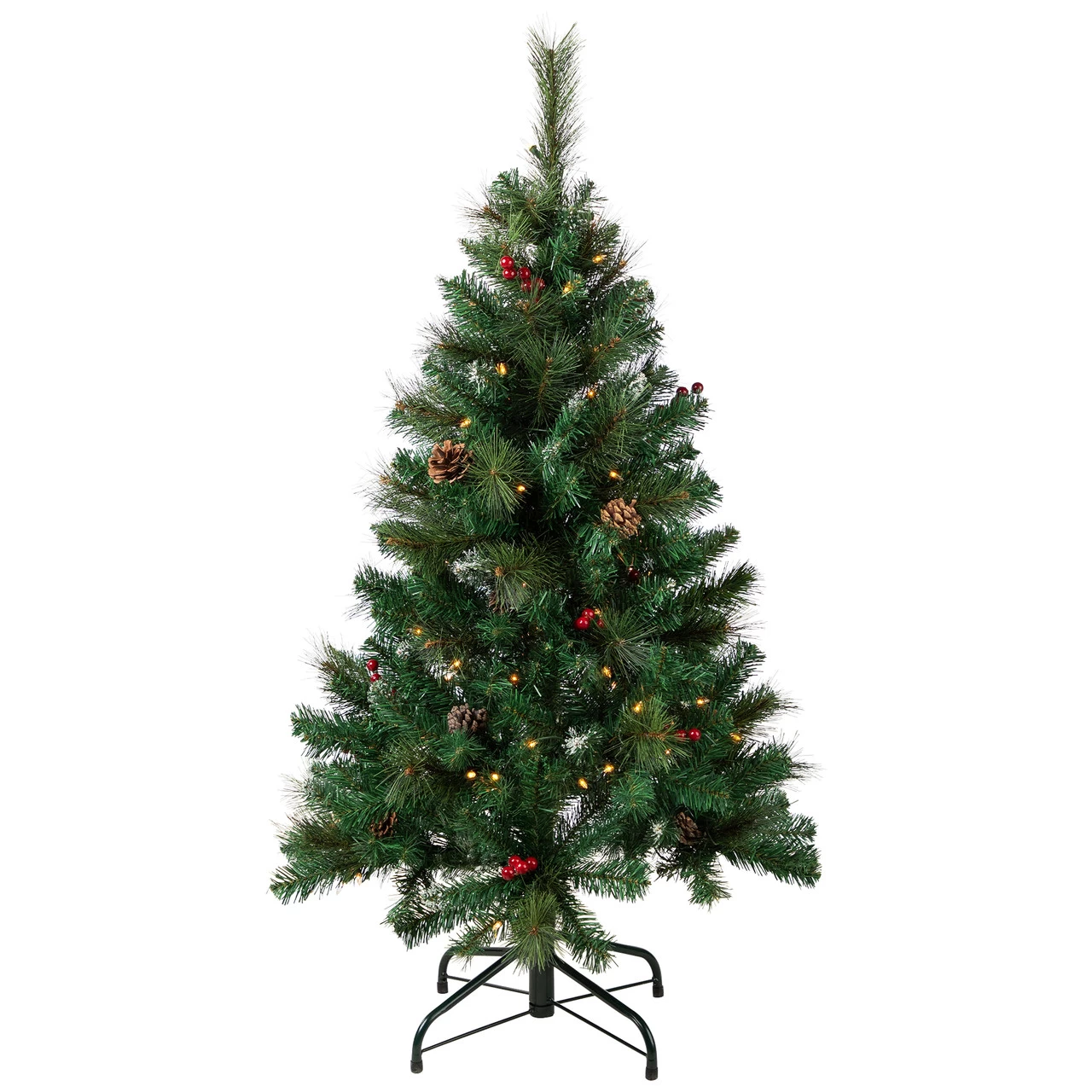 4' Pre-Lit Frosted Carolina Berry Spruce Artificial Christmas Tree, Clear Lights 4 4' Pre-Lit Frosted Carolina Berry Spruce Artificial Christmas Tree, Clear Lights - Image 2