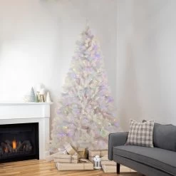 7.5' Pre-Lit Seneca White Spruce Artificial Christmas Tree, Dual Function LED Lights -Christmas Decoration Store northlight sm92912 style 2 02568.1667530180
