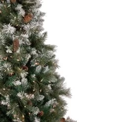 6.5' Pre-lit Snow Valley Pine Artificial Christmas Tree, Clear Lights -Christmas Decoration Store northlight sm92938 2 62272.1667530154