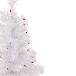 2' Pre-lit Rockport White Pine Artificial Christmas Tree, Purple Lights -Christmas Decoration Store northlight sm92947 2 updated 85254.1667528714