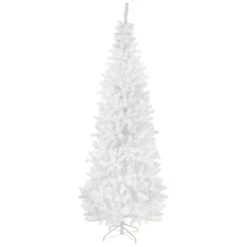 7.5' Pencil White Georgian Pine Artificial Christmas Tree, Unlit