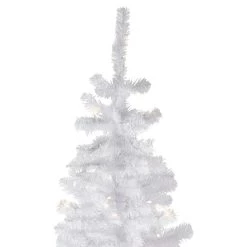 7.5' Pre-Lit White Georgian Pine Pencil Artificial Christmas Tree, Warm White LED Lights -Christmas Decoration Store northlight sm92973 3 45935.1667530185