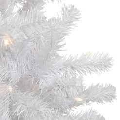 7.5' Pre-Lit White Georgian Pine Pencil Artificial Christmas Tree, Warm White LED Lights -Christmas Decoration Store northlight sm92973 4 71308.1667530184