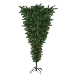 5.5' Pre-Lit Medium Upside Down Spruce Artificial Christmas Tree, Clear Lights