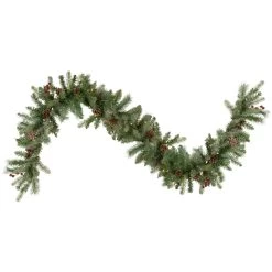 9' X 12 Pre-Lit Snowy Waterloo Pine Artificial Christmas Garland - Clear Lights