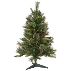 3' Pre-Lit Kingston Cashmere Pine Full Artificial Christmas Tree, Multi Lights
