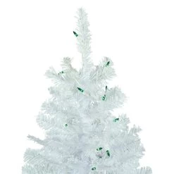 6.5' Pre-Lit Woodbury White Pine Pencil Artificial Christmas Tree, Green Lights -Christmas Decoration Store northlight sm93087 4 52446.1667386160