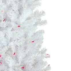 6.5' Pre-Lit Woodbury White Pine Pencil Artificial Christmas Tree, Pink Lights -Christmas Decoration Store northlight sm93088 2 82755.1667386159