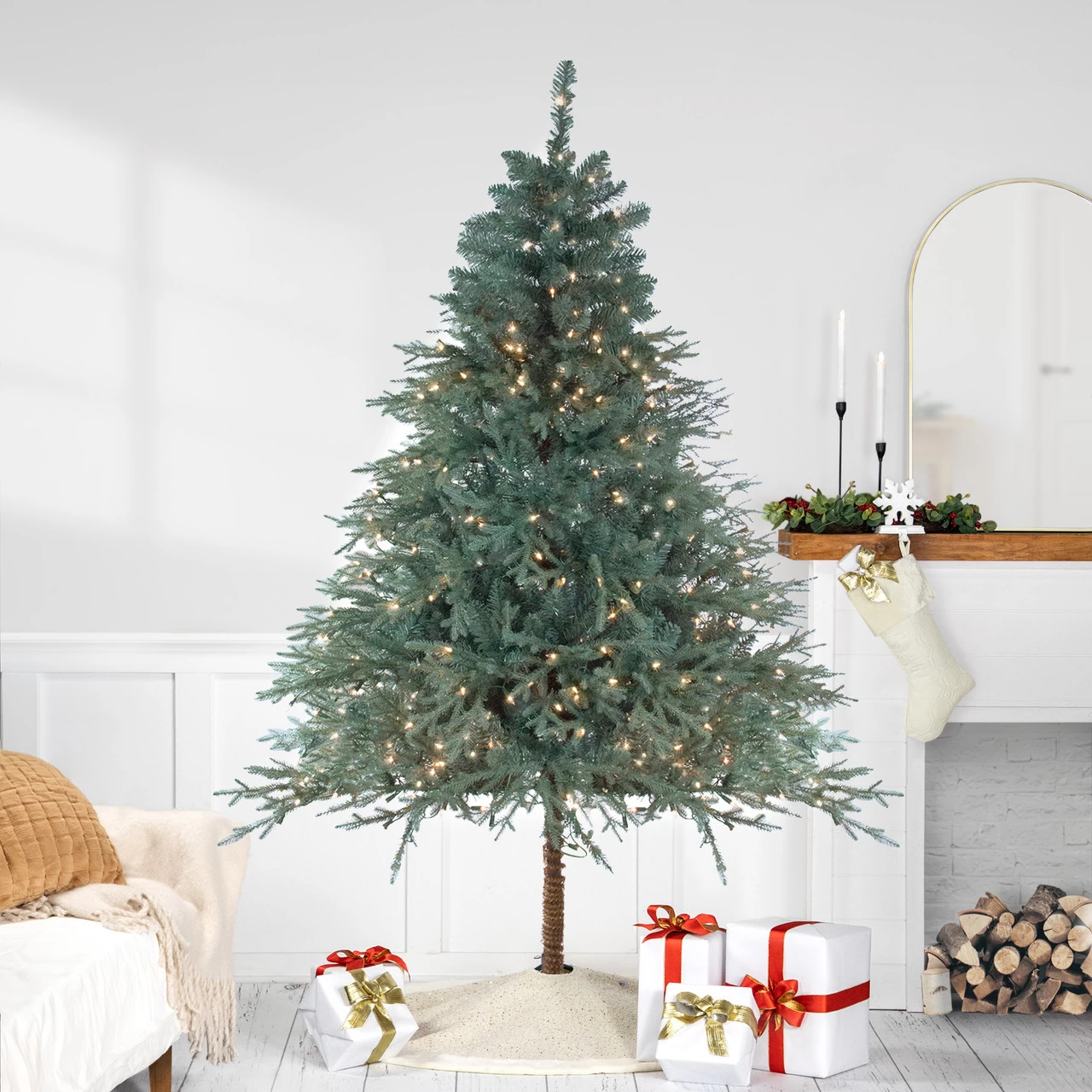 7.5' Pre-Lit Medium Fairbanks Alpine Artificial Christmas Tree - Clear Lights 3 7.5' Pre-Lit Medium Fairbanks Alpine Artificial Christmas Tree - Clear Lights