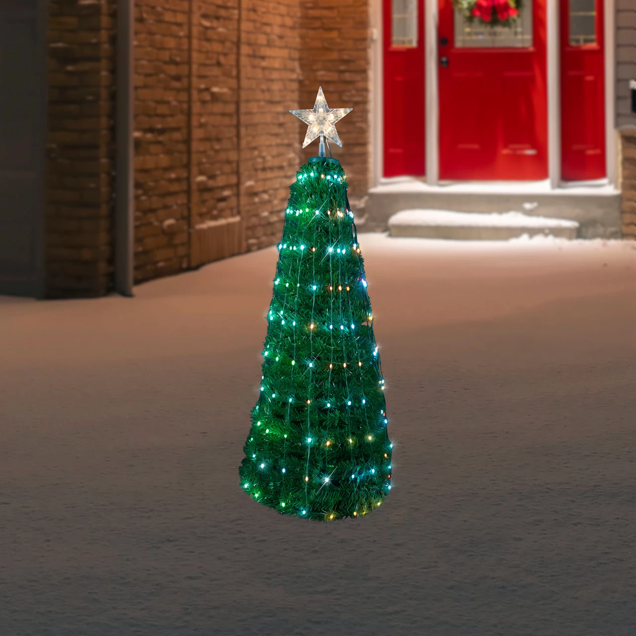 4' Green Color Changing Multiple Function Pop Up Artificial Outdoor Christmas Tree 4 4' Green Color Changing Multiple Function Pop Up Artificial Outdoor Christmas Tree - Image 2