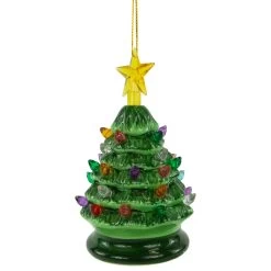 5" Green Battery-Operated LED Retro Ceramic Christmas Tree Ornament -Christmas Decoration Store northlight tr94456 05 33383.1686849402