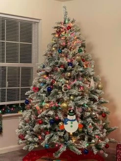 6' Medium Flocked Angel Pine Artificial Christmas Tree - Unlit -Christmas Decoration Store northlight v03978 cxpic 38569.1676305747