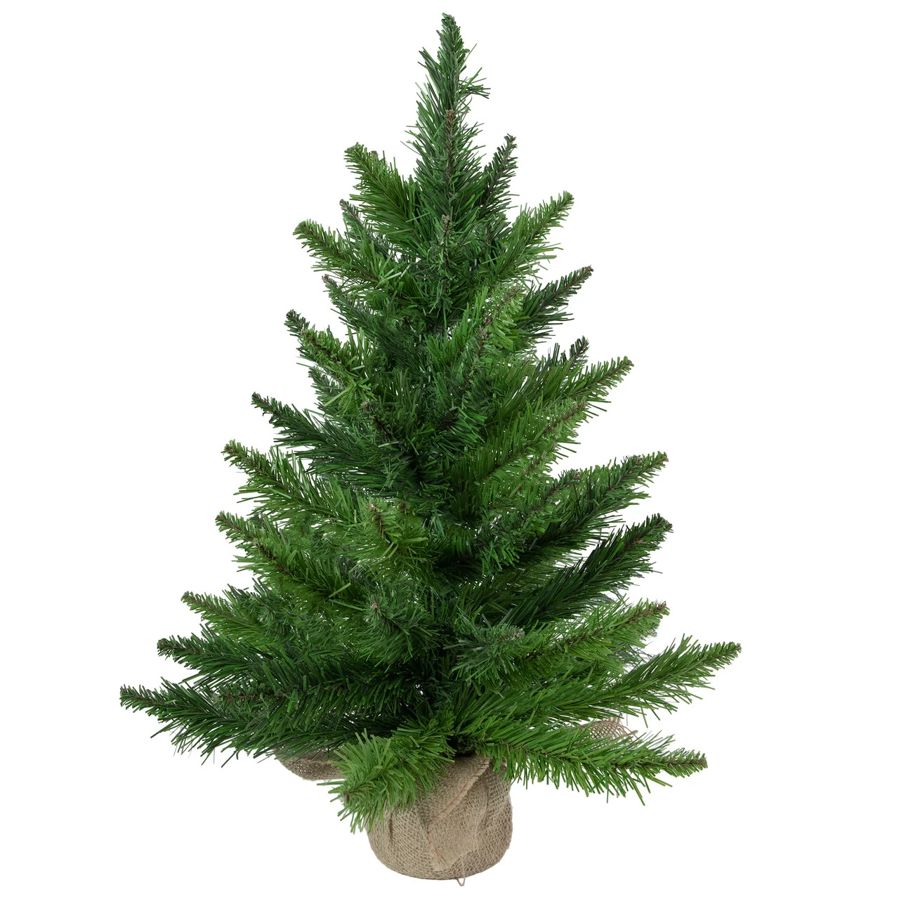 24" Mini Balsam Pine Artificial Christmas Tree In Burlap Base, Unlit 3 24" Mini Balsam Pine Artificial Christmas Tree In Burlap Base, Unlit