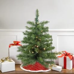 2' Pre-Lit Medium Canadian Pine Artificial Christmas Tree - Warm Clear Lights