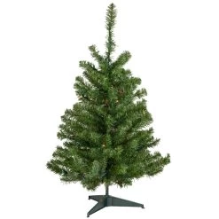 3' Pre-Lit Medium Canadian Pine Artificial Christmas Tree, Multicolor Lights