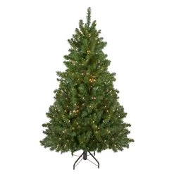 6' Pre-Lit Medium Canadian Pine Artificial Christmas Tree, Clear Lights