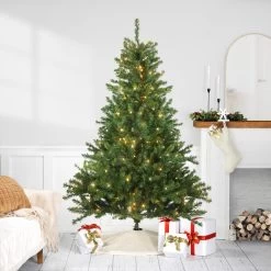 6' Pre-Lit Medium Canadian Pine Artificial Christmas Tree - Candlelight LED Lights