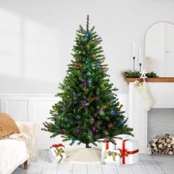 6' Pre-Lit LED Canadian Pine Artificial Christmas Tree - Multi Lights
