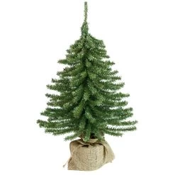 18" Potted Downswept Mini Village Pine Medium Artificial Christmas Tree, Unlit