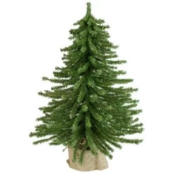 2' Potted Downswept Mini Village Pine Medium Artificial Christmas Tree, Unlit