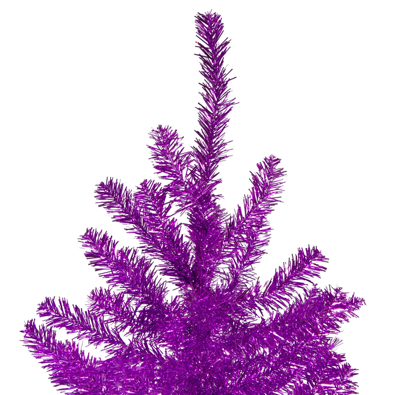 7' Metallic Purple Tinsel Artificial Christmas Tree - Unlit 5 7' Metallic Purple Tinsel Artificial Christmas Tree - Unlit - Image 3