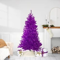 6' Metallic Purple Tinsel Artificial Christmas Tree - Unlit