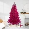 7' Metallic Dark Pink Artificial TinselChristmas Tree - Unlit