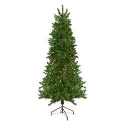 7.5' Pre-Lit Canadian Pine Slim Artificial Christmas Wall Tree - Multicolor Lights
