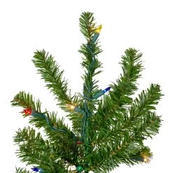7.5' Pre-Lit Canadian Pine Slim Artificial Christmas Wall Tree - Multicolor Lights -Christmas Decoration Store northlight v27345 2 20340.1667530640