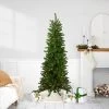 7.5' Pre-Lit Pencil Canadian Pine Artificial Christmas Tree - Multicolor Lights