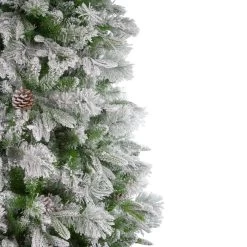 6.5' Flocked Rosemary Emerald Angel Pine Artificial Christmas Tree, Unlit -Christmas Decoration Store northlight v27353 1 75340.1683238830