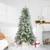 6.5' Flocked Rosemary Emerald Angel Pine Artificial Christmas Tree, Unlit -Christmas Decoration Store northlight v27353 74232.1683238829