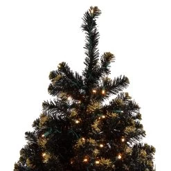 Pre-Lit LED Black Crystal Pine With Gold Glitter Artificial Christmas Tree - 7.5 Ft Clear Lights -Christmas Decoration Store northlight v27364 2 08986.1667573612